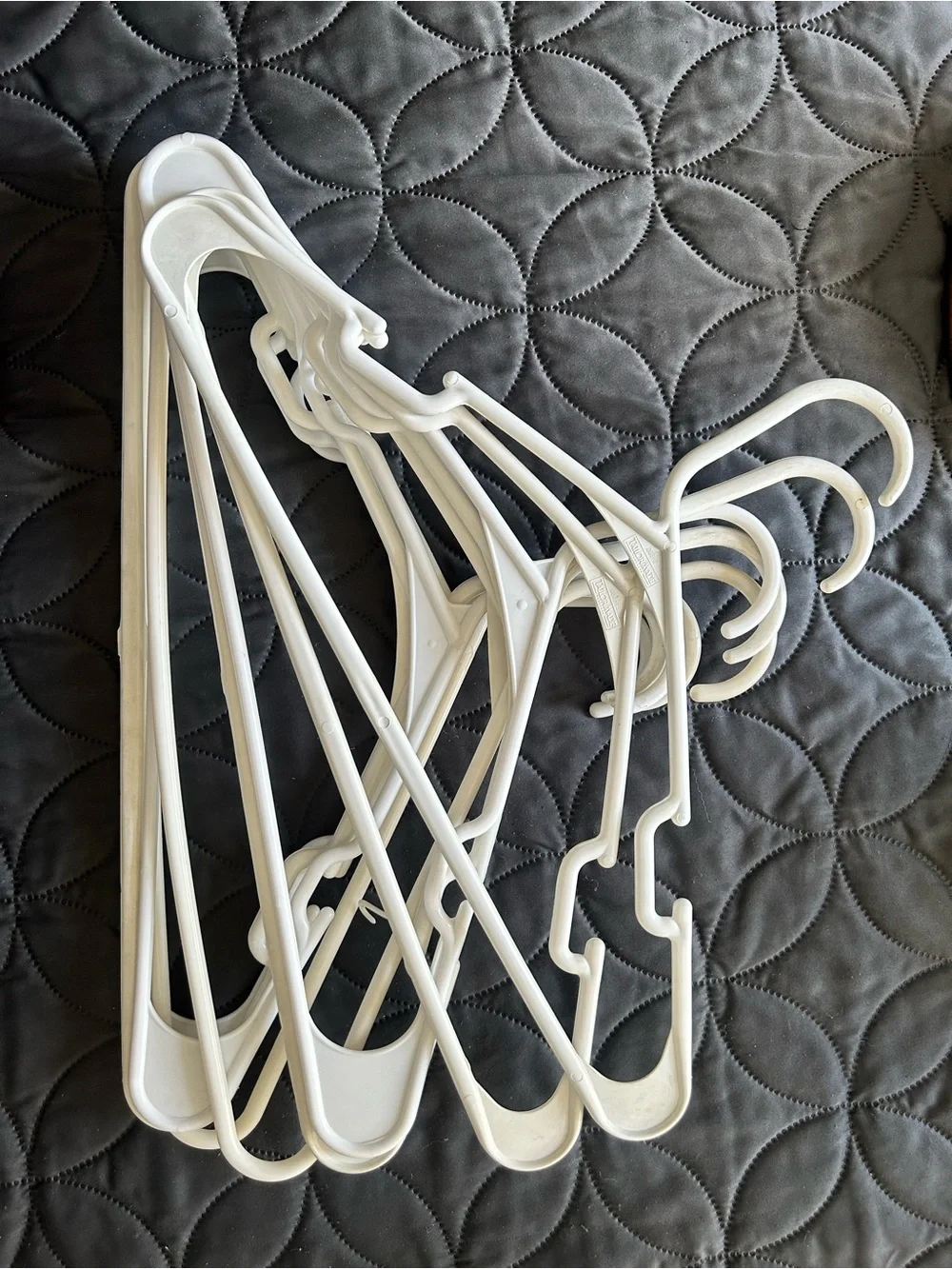 White Plastic Clothing Hangers - Set